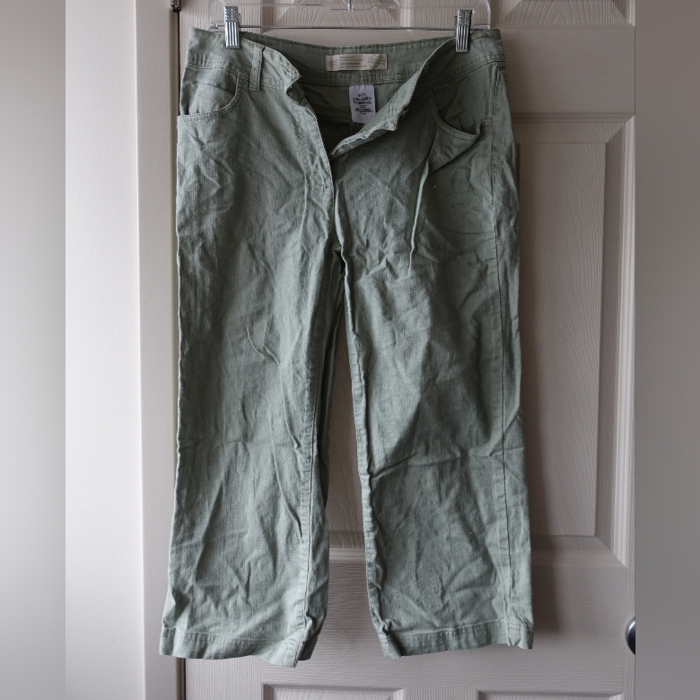 Casual Light Sage Green Cotton Pants